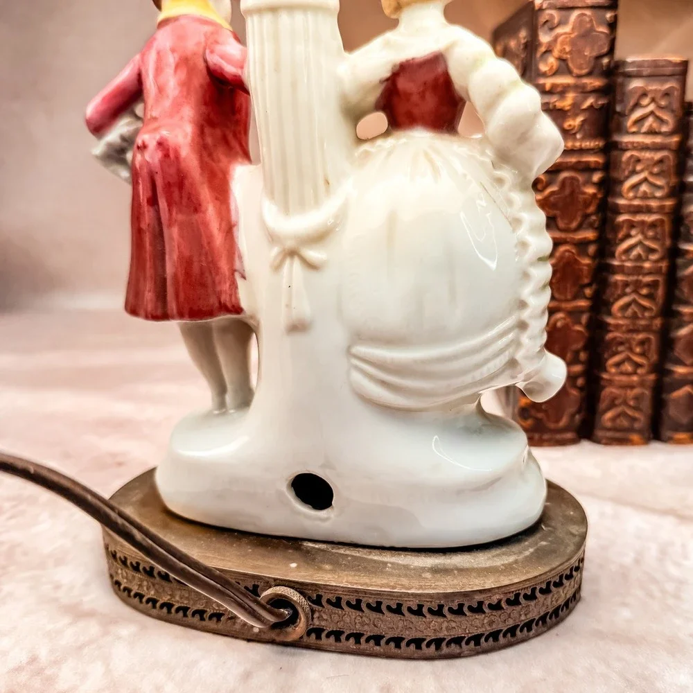 French Porcelain Courting Couple Lamp